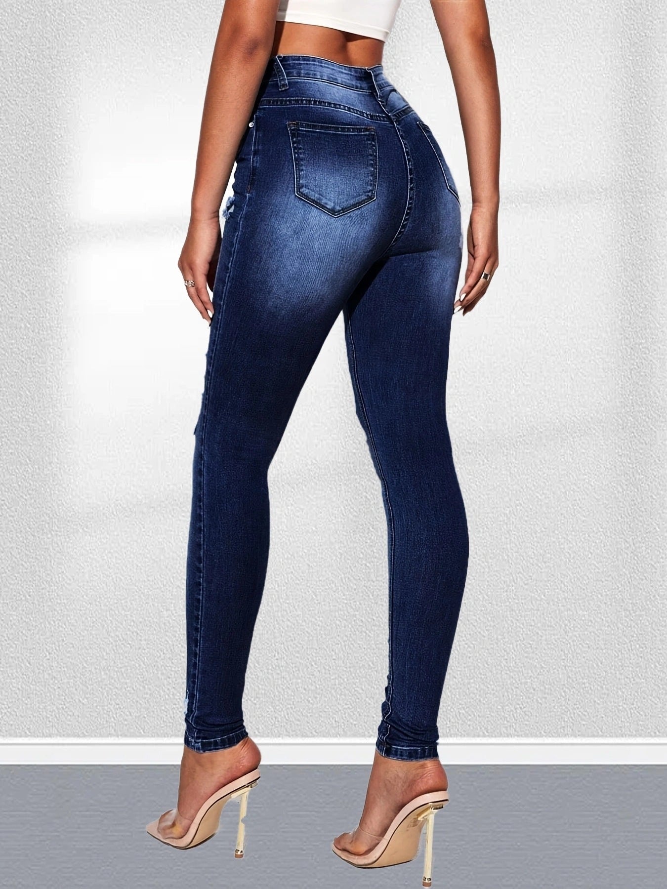 Damen Ripped High-Waist Jeans im Vintage-Look Stalluxe