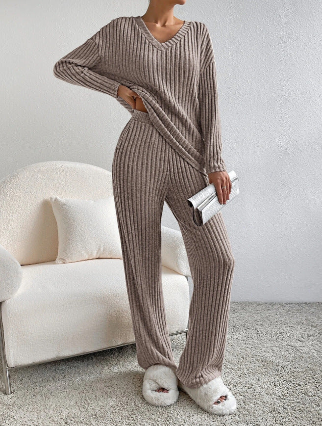 Women's Cozy Striped Lounge Set Stalluxe