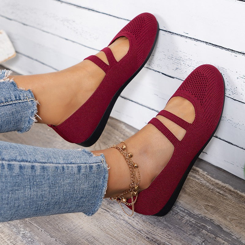 Damen Bequeme Ballerinas mit eleganten Kreuzriemen Stalluxe