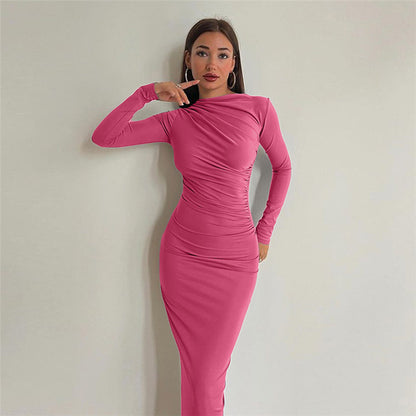 Damen Raffiniertes Langarmkleid mit figurbetonendem Schnitt Stalluxe