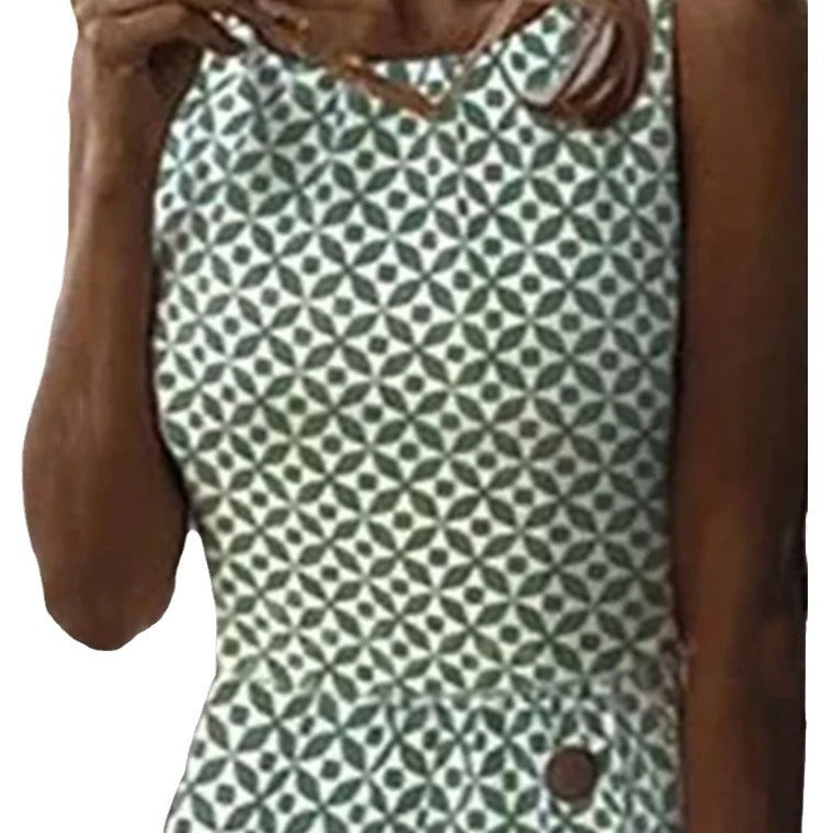 Damen Etuikleid mit geometrischem Muster und Knopfdetails Stalluxe