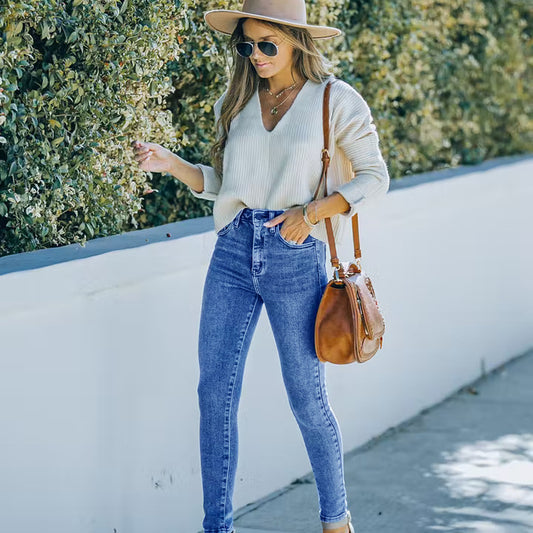 Damen Slim-Fit Jeans mit hohem Bund und formschöner Passform Stalluxe