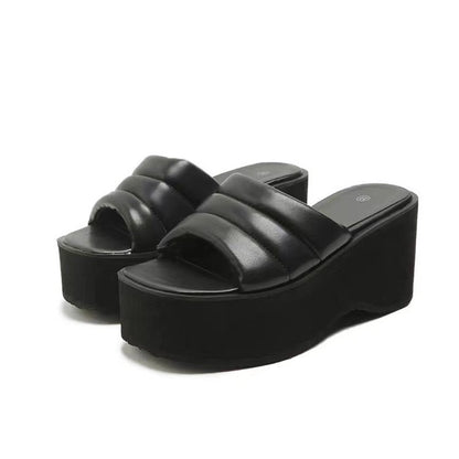 Damen Plattform-Sandalen mit modischem Riemen-Design und dämpfendem Fußbett Stalluxe