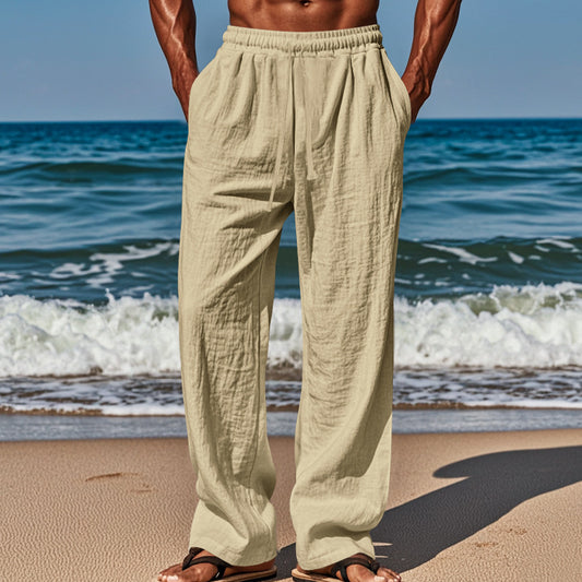 Herren luftige Strandhose mit elastischem Bund und praktischen Taschen Stalluxe