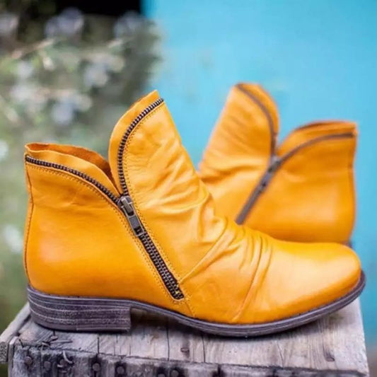 Damen Stiefeletten mit dekorativem Reißverschluss und geschmeidigem Leder Stalluxe