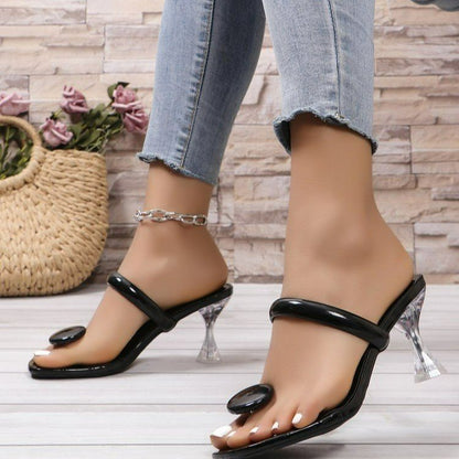 Damen elegante Sandalen mit transparentem Absatz und modischem Design Stalluxe