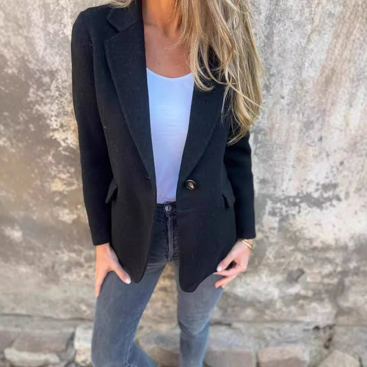 Damen modischer Blazer mit weichem Stoff und eleganten Details Stalluxe