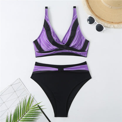 Damen Triangel-Bikini-Set mit modernem Wickelschnitt und elastischem Bund Stalluxe