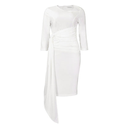 Damen Wickelkleid mit elegantem Faltenwurf und Satinoptik Stalluxe