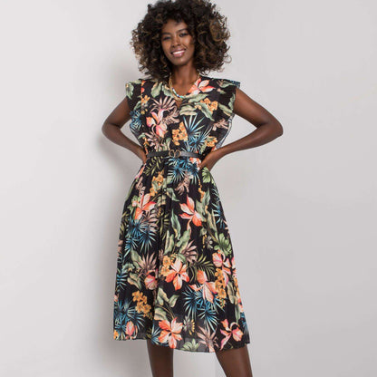 Damen Floral maxikleid mit Rüschendetails und Taillengürtel Stalluxe