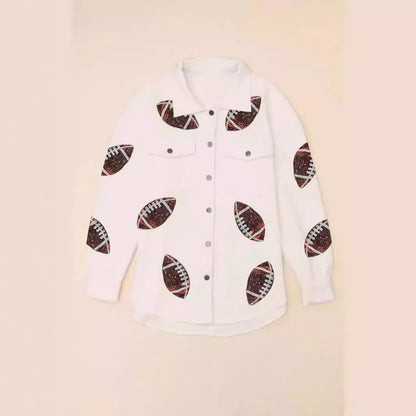 Damen Oversized Jacke mit Football-Design und praktischen Taschen Stalluxe