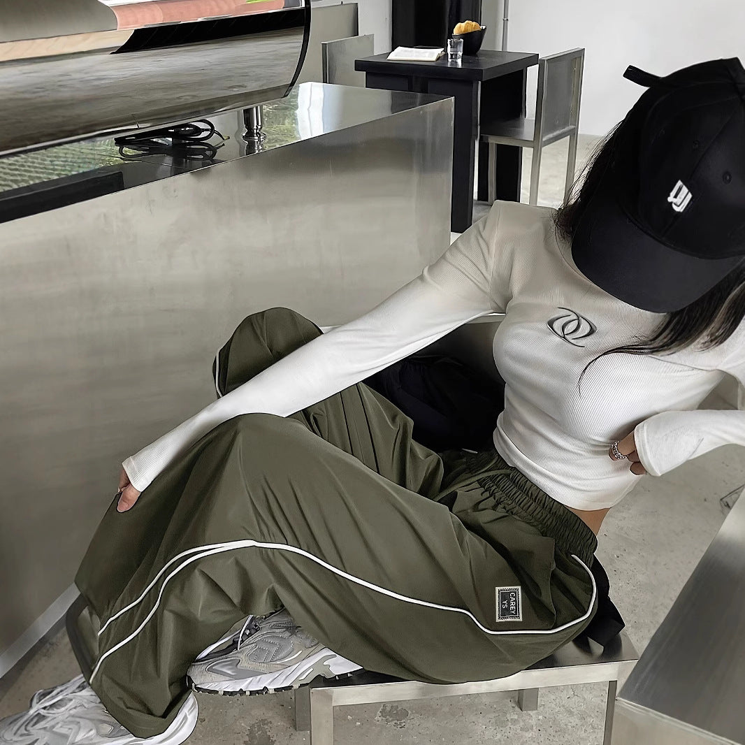 Damen Weiter Sporthose mit seitlichen Reisverschlusstaschen und elastischem Bund Stalluxe