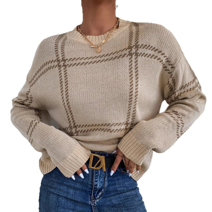 Damen Karierter Strickpullover Stalluxe