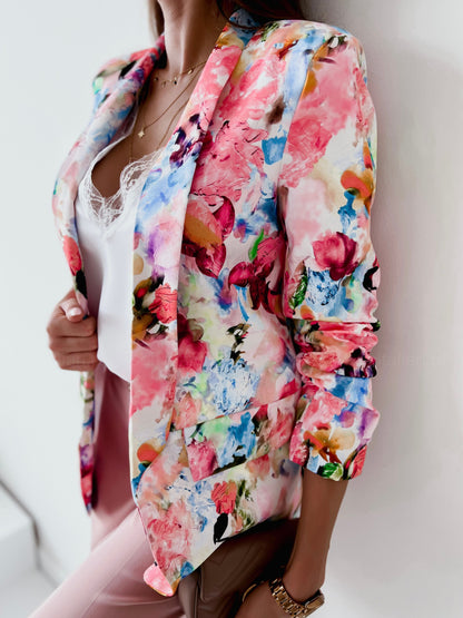 Damen Blumenmuster Blazer Stalluxe