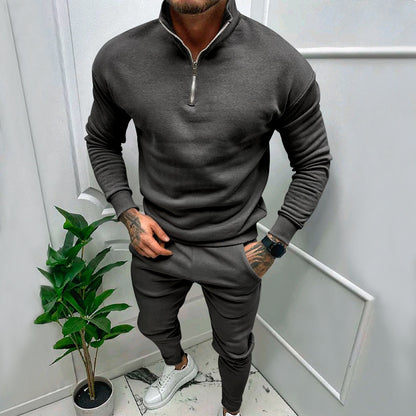 Herren sportlicher Fleece-Pullover mit kurzem Reißverschluss und modischem Schnitt Stalluxe