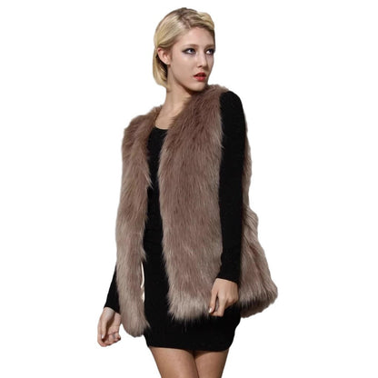 Damen Flauschige Kunstpelzweste mit elegantem Design Stalluxe