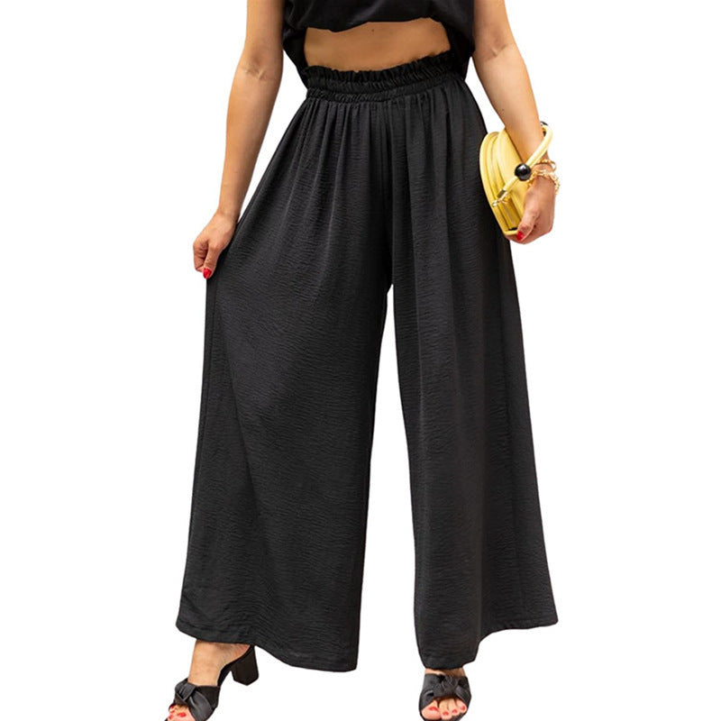 Damen Weite Palazzo-Hose mit elastischem Bund Stalluxe