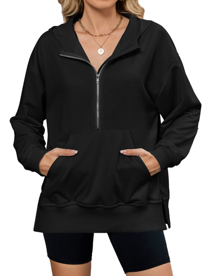 Damen Kapuzenpullover mit durchgehendem Reißverschluss und Taschen Stalluxe
