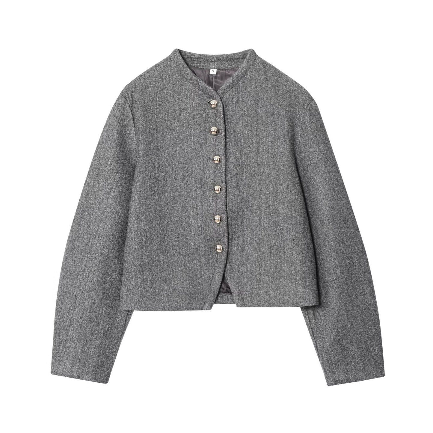 Damen elegante Kurzjacke mit Knopfverschluss und modernem Stoff Stalluxe