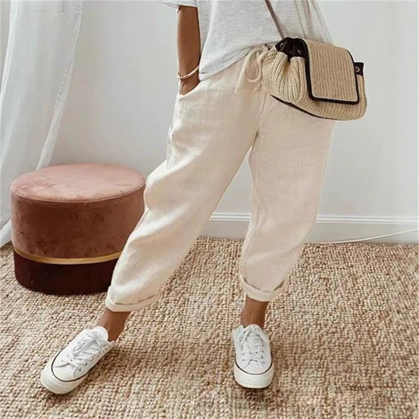 Damen Bequeme und lässige Chino-Hose mit elastischem Bund Stalluxe