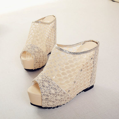 Damen Plateau-Mules mit modischem Schleifen-Design und funkelnden Akzenten Stalluxe