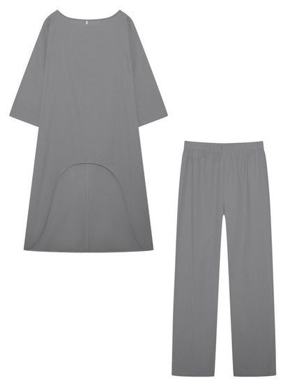 Damen Lässiges Freizeitoberteil und Hose Set Stalluxe Grau