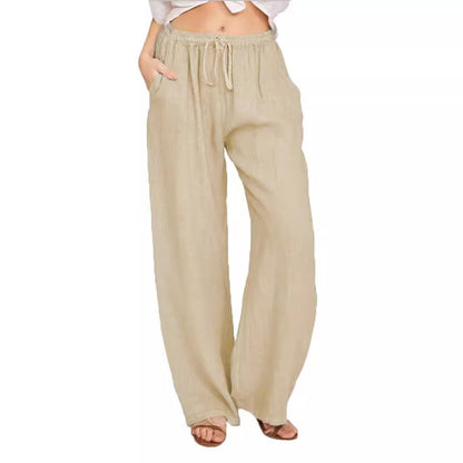 Damen Leinenhose mit weitem Bein und praktischen Seitentaschen Stalluxe