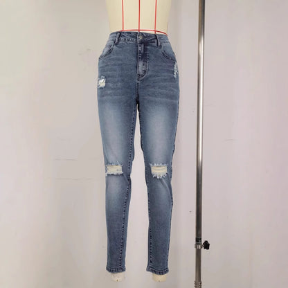 Damen Slim-Fit Ripped Jeans Stalluxe