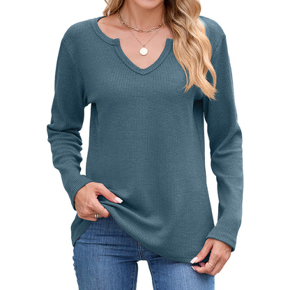 Damen Waffelstruktur Langarmshirt Stalluxe
