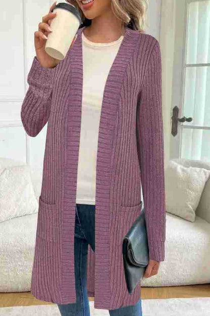 Damen Strickjacke mit asymmetrischem Saum und praktischen Taschen Stalluxe