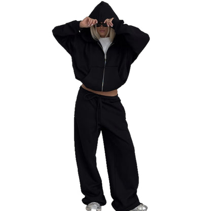Damen lässiger Oversized Kapuzenpullover und weit geschnittene Jogginghose Set Stalluxe