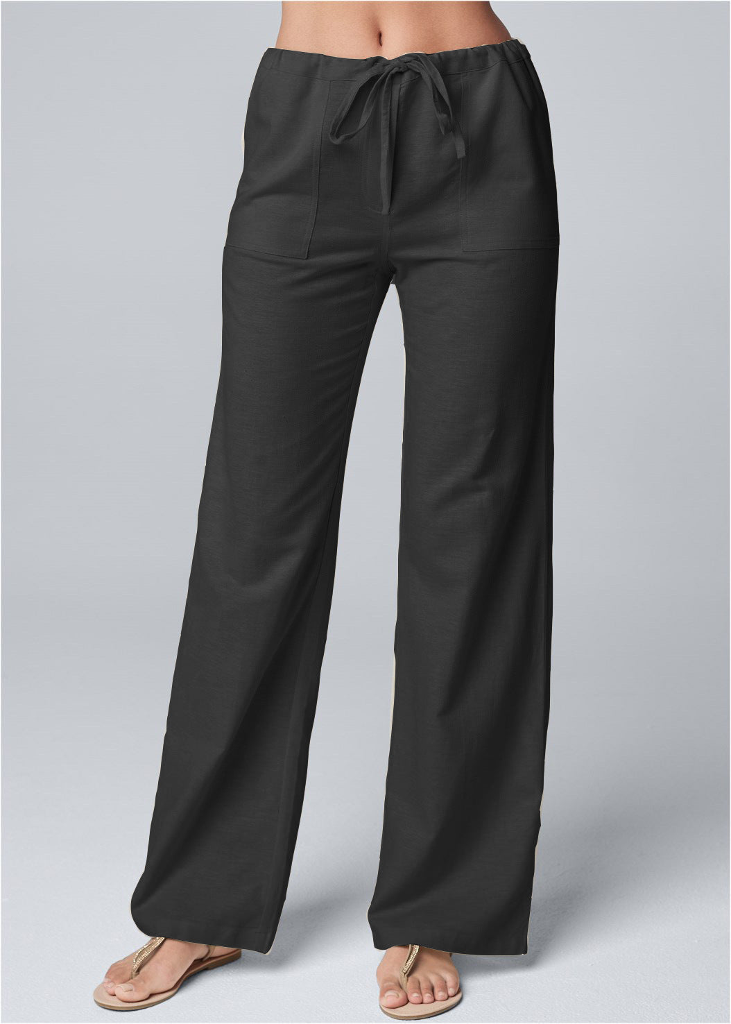 Damen Bequeme Palazzo-Hose mit elastischem Bund und praktischen Taschen Stalluxe