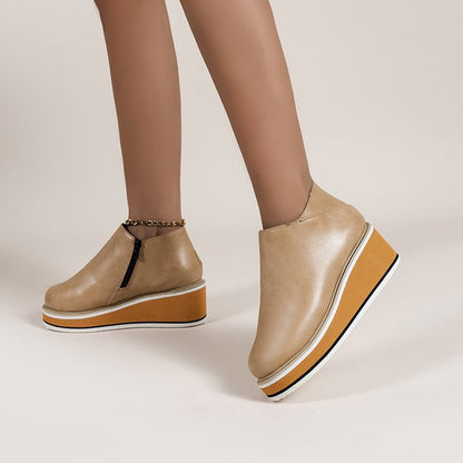 Damen Modische Wedge-Stiefeletten mit praktischem Reißverschluss Stalluxe