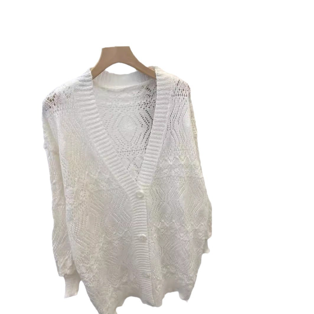 Damen Strickjacke mit kunstvollem Häkelmuster und luftiger Passform Stalluxe