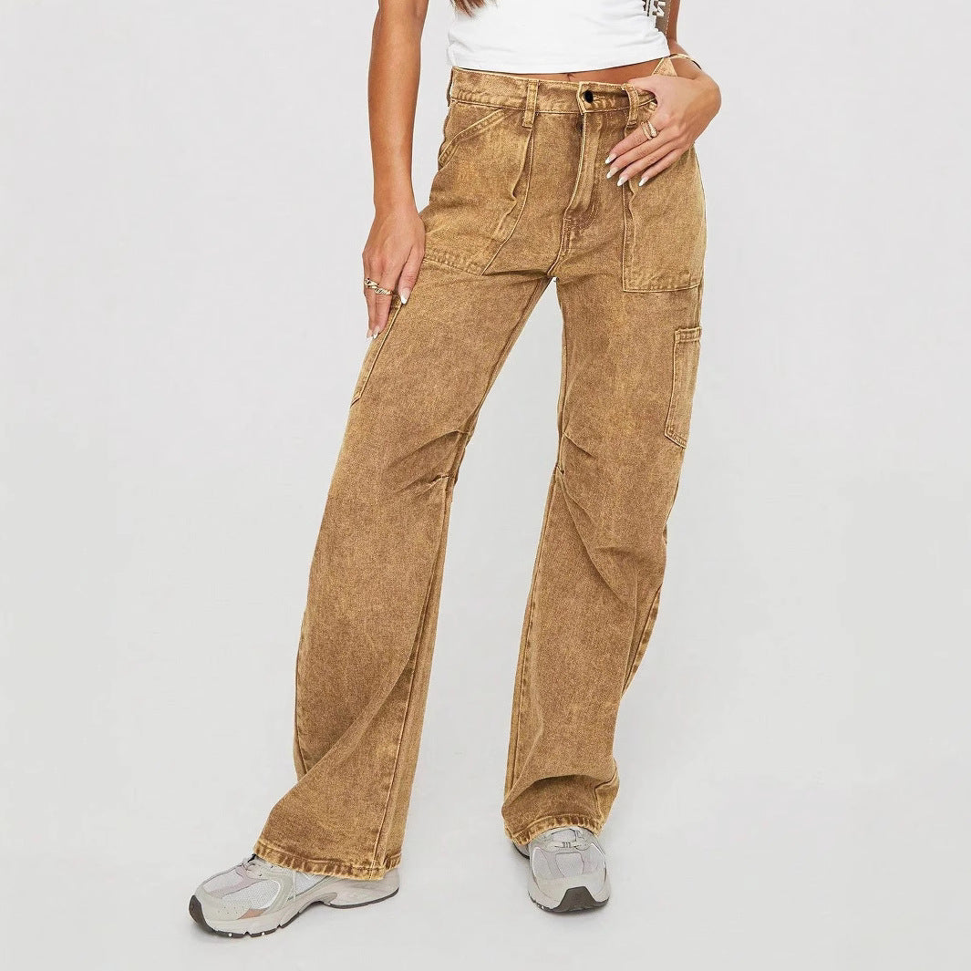Damen Cargo-Jeans im lässigen Schnitt mit praktischen Seitentaschen Stalluxe