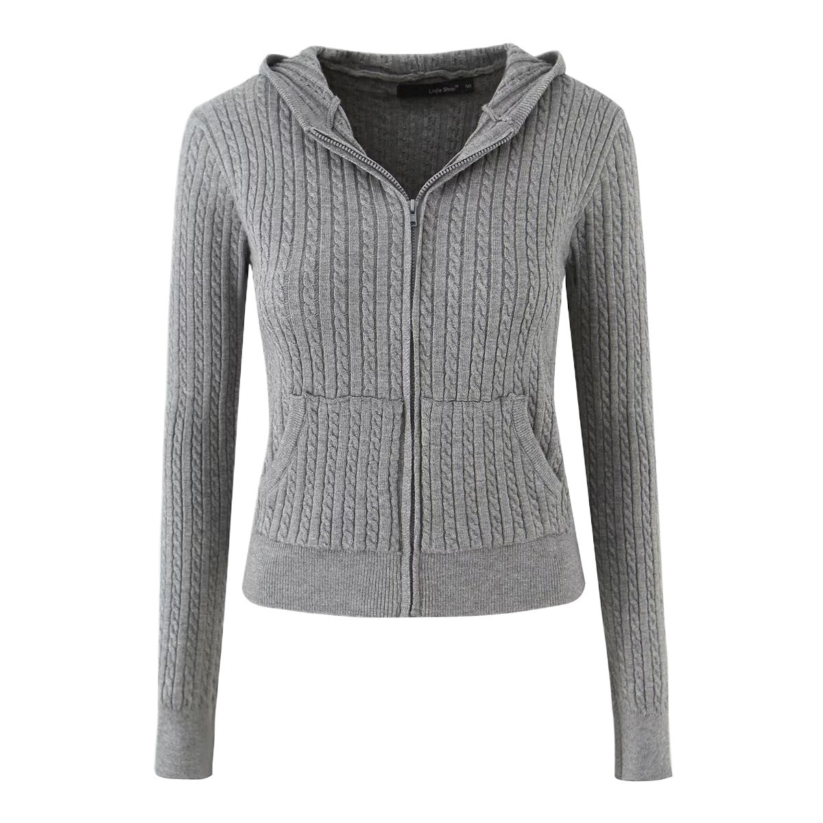 Damen modische Sweatjacke mit Struktur und integrierter Kapuze Stalluxe