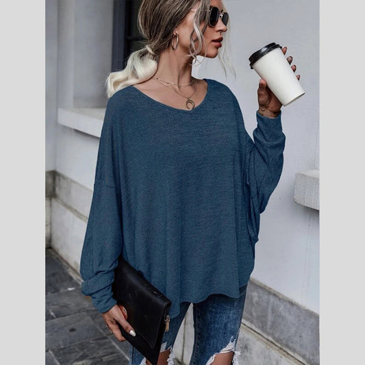 Women's Relaxed Fit Drop-Shoulder Top Stalluxe