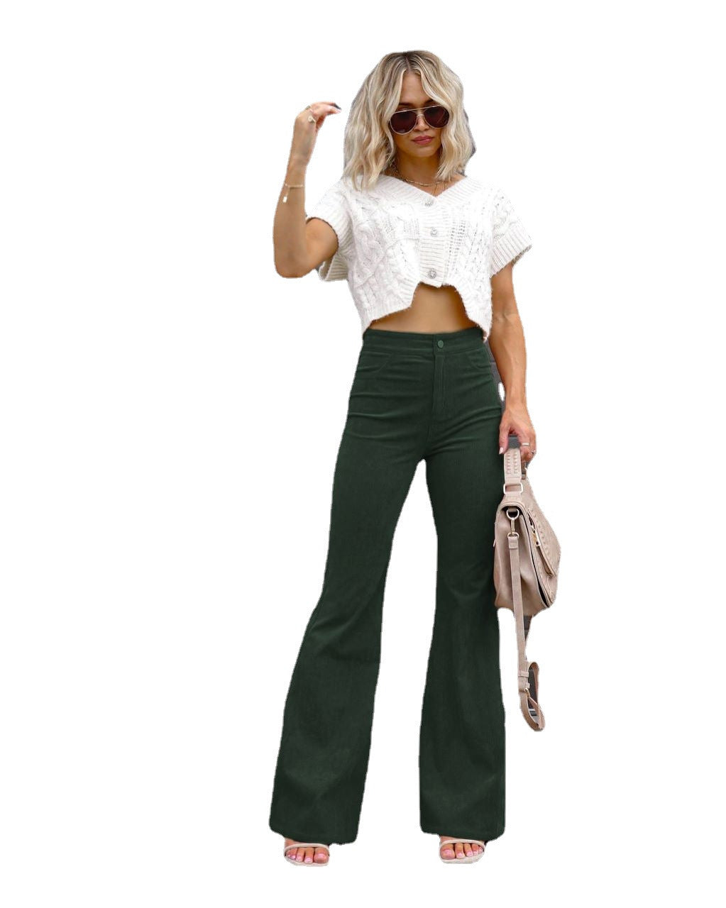 Damen Modische Hochbund-Flared-Jeans Stalluxe