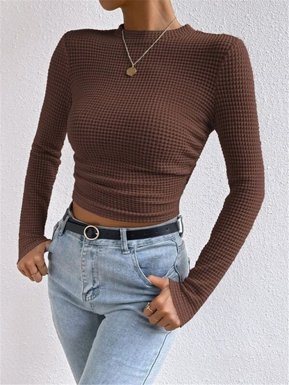 Damen Langarm-Top mit strukturierter Oberfläche Stalluxe