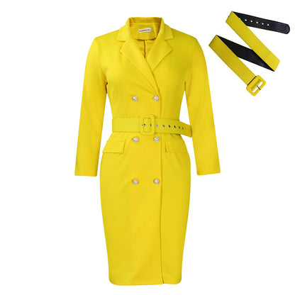 Damen Blazer-Kleid mit tailliertem Schnitt und abnehmbarem Gürtel Stalluxe