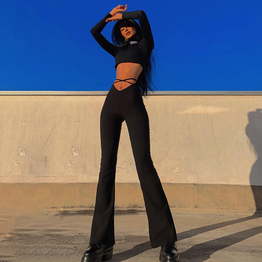 Damen enganliegendes Set mit Cross-Over-Details Stalluxe