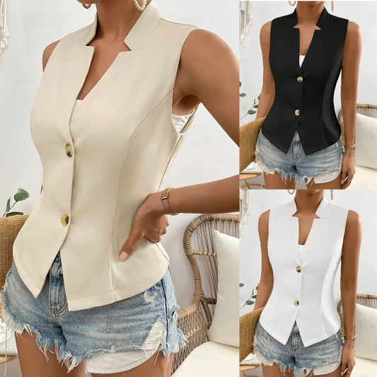 Damen taillierter ärmelloser Blazer Stalluxe