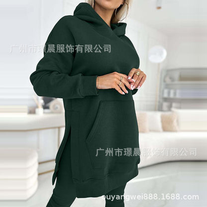 Damen lässiges Hoodie-Kleid Set Stalluxe