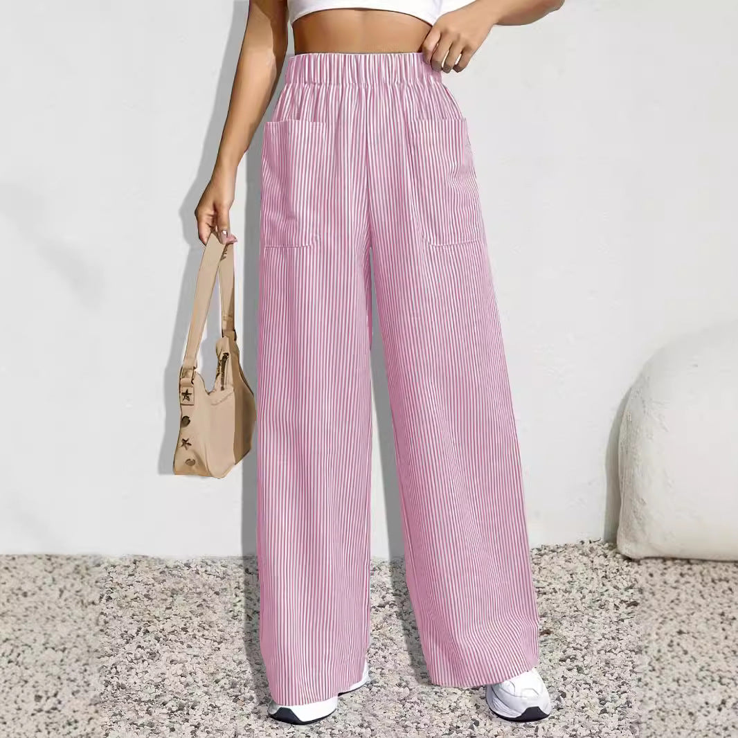 Damen Weit geschnittene Stoffhose mit elastischem Bund und praktischen Taschen Stalluxe