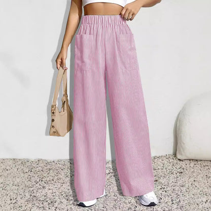 Damen Weit geschnittene Stoffhose mit elastischem Bund und praktischen Taschen Stalluxe