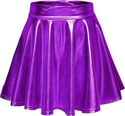 Women's Stylish High-Waisted Faux Leather Skirt Stalluxe
