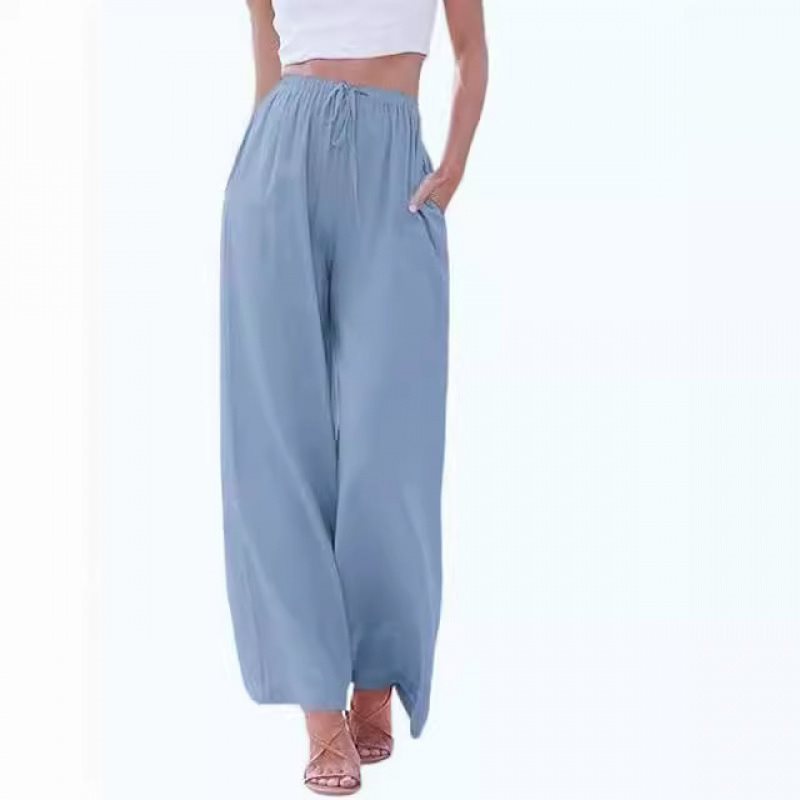 Damen Weite Palazzo-Hose mit elastischem Bund und seitlichen Taschen Stalluxe