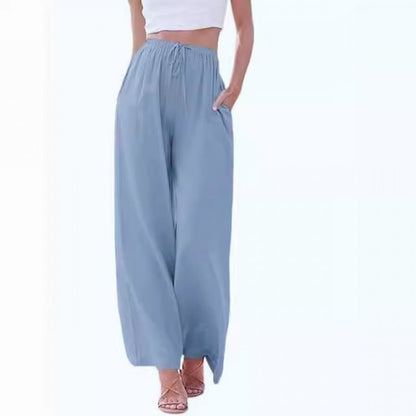 Damen Weite Palazzo-Hose mit elastischem Bund und seitlichen Taschen Stalluxe