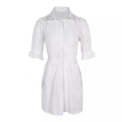 Damen Hemdblusenkleid mit schickem Kragen und praktischen Seitentaschen Stalluxe