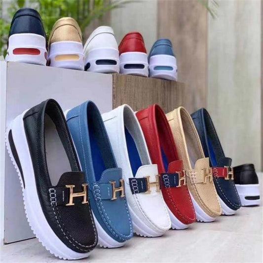 Damen bequeme Slip-On Loafers mit dämpfendem Plateau Stalluxe